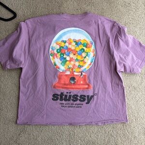 Stussy gumball graphic tee purple hypebeast trendy streetwear logo T shirt large